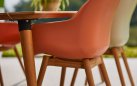 2x Krzesło ogrodowe SOPHIE Hartman z podstawą z drewna teak i ergonomiczne siedzisko ciepły ceglane