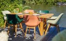 2x Krzesło ogrodowe SOPHIE Hartman z podstawą z drewna teak i ergonomiczne siedzisko ciepły ceglane