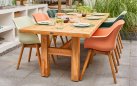 2x Krzesło ogrodowe SOPHIE Hartman z podstawą z drewna teak i ergonomiczne siedzisko ciepły ceglane