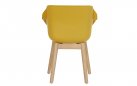 2x Krzesło ogrodowe SOPHIE Hartman z podstawą z drewna teak i ergonomiczne siedzisko ciepły żółty
