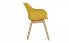 2x Krzesło ogrodowe SOPHIE Hartman z podstawą z drewna teak i ergonomiczne siedzisko ciepły żółty
