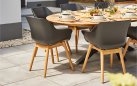 2x Krzesło ogrodowe SOPHIE Hartman z podstawą z drewna teak i ergonomiczne siedzisko czarne