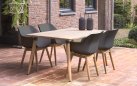 2x Krzesło ogrodowe SOPHIE Hartman z podstawą z drewna teak i ergonomiczne siedzisko grafitowe