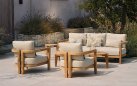 Zestaw ogrodowy lounge MOIRA Hartman teak 5 osobowy sofa 2 fotele 2 stoliki poduszki weatherready 20