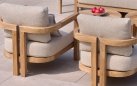 Zestaw ogrodowy lounge MOIRA Hartman teak 5 osobowy sofa 2 fotele 2 stoliki poduszki weatherready 20