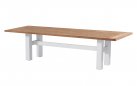 Stół ogrodowy HERON Hartman teak aluminium 300x100 cm 8-10 osobowy taras i ogród nogi białe