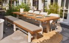 Stół ogrodowy HERON Hartman teak aluminium 300x100 cm 8-10 osobowy taras i ogród nogi białe