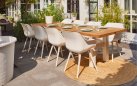Stół ogrodowy HERON Hartman teak aluminium 300x100 cm 8-10 osobowy taras i ogród nogi białe