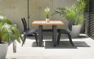 Stół ogrodowy HERON Hartman teak aluminium 300x100 cm 8-10 osobowy taras i ogród nogi grafitowe