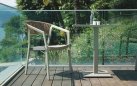 2x Krzesło do ogródków kawiarnianych CAGLIARI ogrodowe aluminiowe beżowe / plecionka kolor naturalny