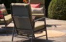 Antracytowy zestaw ogrodowy FLORA Hartman 2 fotele + sofa 3-osobowa, ze stolikiem / oliwkowe poduszki