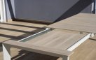 ARENZANO stół ogrodowy aluminiowy 211–276×100 blat efekt drewna nogi antracyt