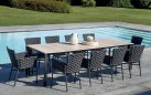 ARENZANO stół ogrodowy aluminiowy 211–276×100 blat efekt drewna nogi antracyt