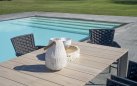 ARENZANO stół ogrodowy aluminiowy 211–276×100 blat efekt drewna nogi antracyt