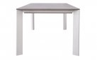 ARENZANO stół ogrodowy aluminiowy 211–276×100 blat efekt drewna nogi białe