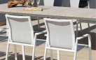ARENZANO stół ogrodowy aluminiowy 211–276×100 blat efekt drewna nogi białe
