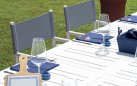 SANTORINI stół ogrodowy aluminiowy rozkładany 265–398×110 biały