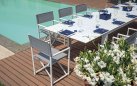 SANTORINI stół ogrodowy aluminiowy rozkładany 265–398×110 biały