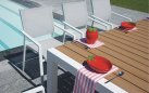 Biały stół ogrodowy aluminiowy rozkładany 160-210 MAJORCA z blatem z desek kompozytowych