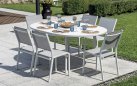 Biały stół ogrodowy aluminiowy okrągły rozkładany Ø120/170 ROTONDO