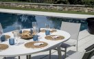 Biały stół ogrodowy aluminiowy okrągły rozkładany Ø120/170 ROTONDO