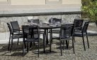 GRafitowy stół ogrodowy aluminiowy okrągły rozkładany Ø120/170 ROTONDO