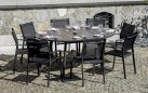 GRafitowy stół ogrodowy aluminiowy okrągły rozkładany Ø120/170 ROTONDO
