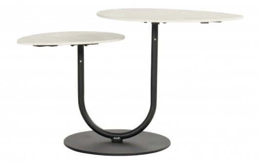 Zestaw stolików ogrodowych ROTA DUO aluminium ceramika 60×40×50 cm czarny