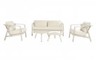 Zestaw ogrodowy RANA aluminium poduszki stoliki sofa 200 cm beżowy