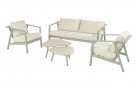 Zestaw ogrodowy RANA aluminium poduszki stoliki sofa 200 cm kolor jasnozielony