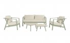 Zestaw ogrodowy RANA aluminium poduszki stoliki sofa 200 cm kolor jasnozielony
