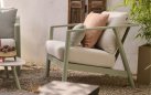 Zestaw ogrodowy RANA aluminium poduszki stoliki sofa 200 cm kolor jasnozielony