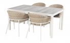 Biały stół ogrodowy COMINO aluminium blat ceramika 163 × 100 × 75 cm 