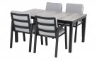 Czarny stół ogrodowy COMINO aluminium blat ceramika 163 × 100 × 75 cm 
