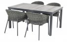 grafitowy stół ogrodowy COMINO aluminium blat ceramika 163 × 100 × 75 cm 