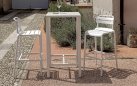 Biały stół ISEO barowy stalowy 70×70  horeca do ogródków piwnych