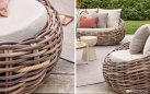 COCOON BOUCLÉ zestaw ogrodowy z technorattanu z poduszkami BEE WETT® boucle