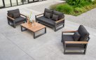 meble ogrodowe SOHO - aluminiowy komplet wypoczynkowy antracyt teak 
