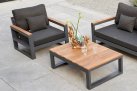 meble ogrodowe SOHO - aluminiowy komplet wypoczynkowy antracyt teak 