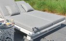 Łóżko ogrodowe aluminiowe białe FITZ z regulowanym oparciem