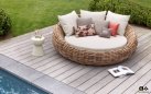 COCOON DAYBED łóżko ogrodowe z technorattanu z poduszkami BEE WETT® Boucle beżowy