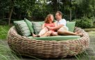 COCOON DAYBED łóżko ogrodowe z technorattanu z poduszkami BEE WETT®Zielony Olefin