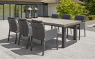 Meble ogrodowe aluminiowe stołowe STELVIO 240 - nogi ciemnoszare - blat ceramiczny i fotele ciemnoszare CARIBEAN