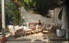 Zestaw ogrodowy TOSCANA aluminium poduszki sofa 3-osobowa stoliki kolor mocha beige