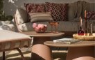 Zestaw ogrodowy TOSCANA aluminium poduszki sofa 3-osobowa stoliki kolor mocha beige