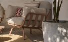 Zestaw ogrodowy TOSCANA aluminium poduszki sofa 3-osobowa stoliki kolor mocha beige