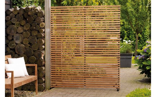 Ścianka oddzielająca na taras z drewna teakowego 153 x 185 cm