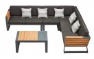 Aluminiowy narożnik ogrodowy NEW YORK ciemnoszary wykończenia teak