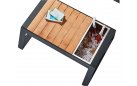Stolik na taras kawowy NEW YORK aluminiowy ciemnoszary teak