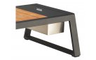 Stolik na taras kawowy NEW YORK aluminiowy ciemnoszary teak